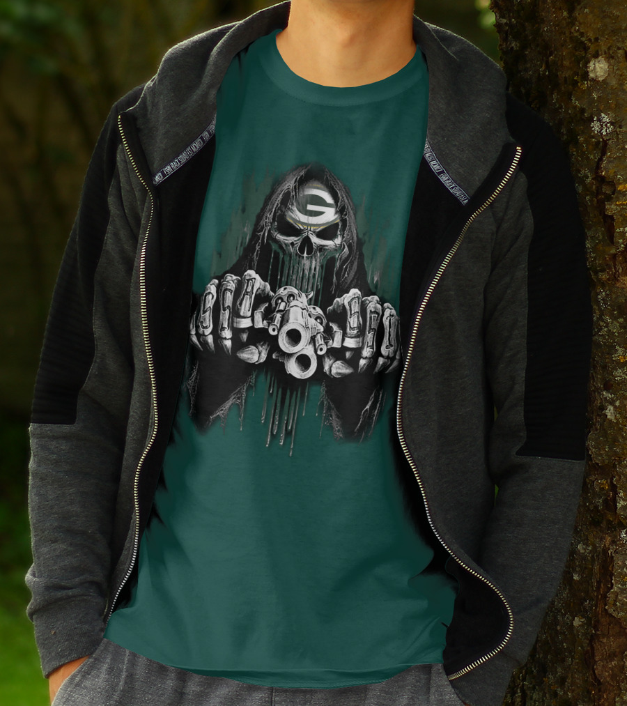 Green Bay Packers G Skull Grim Reaper 84 T-Shirt