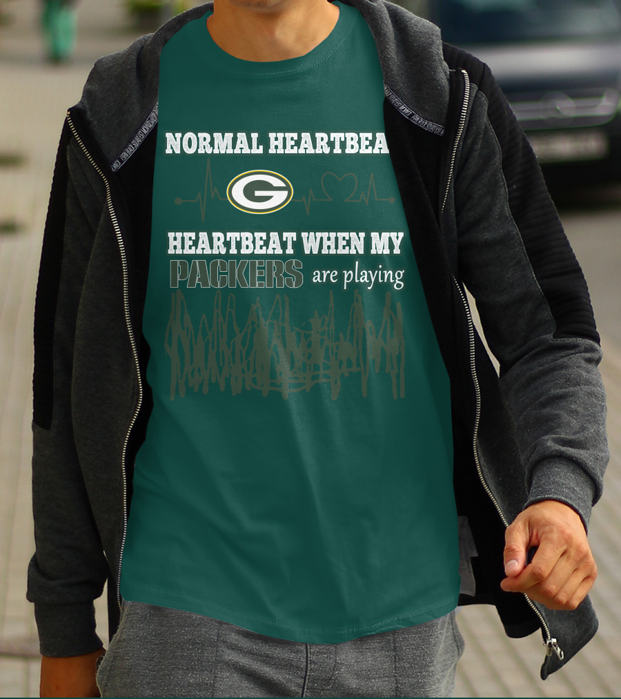 Normal Heartbeat Heartbeat When My Packers Are Playing T-Shirt