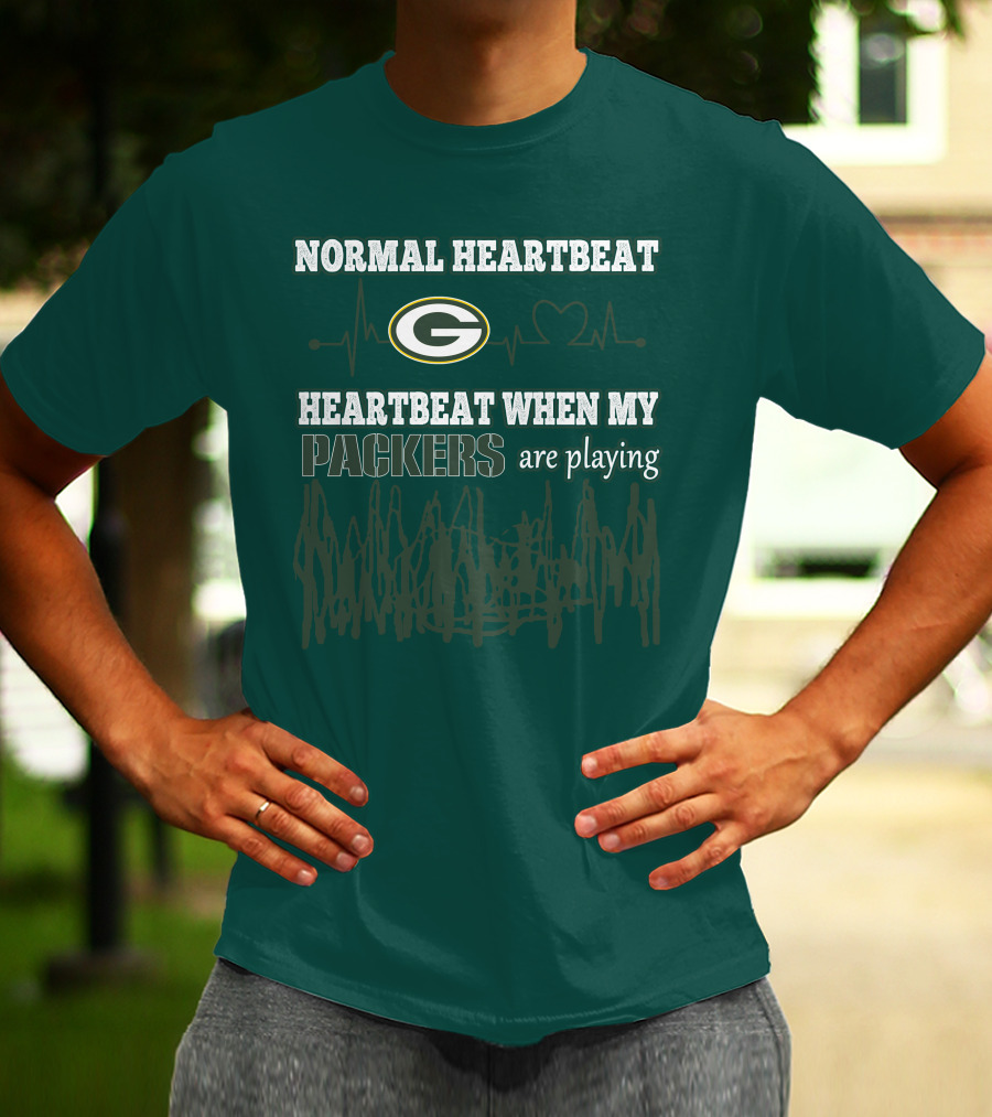 Normal Heartbeat Heartbeat When My Packers Are Playing T-Shirt