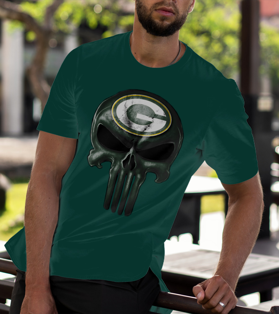 Green Bay Packers Skull T-Shirt