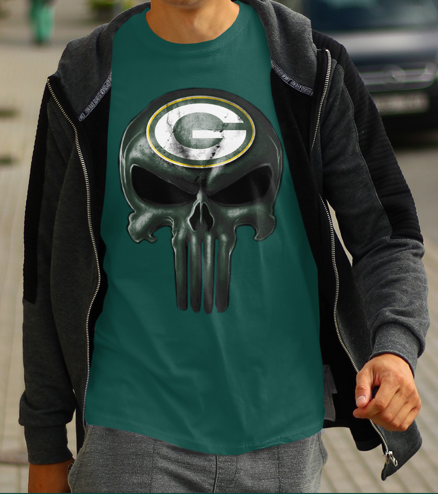 Green Bay Packers Skull T-Shirt
