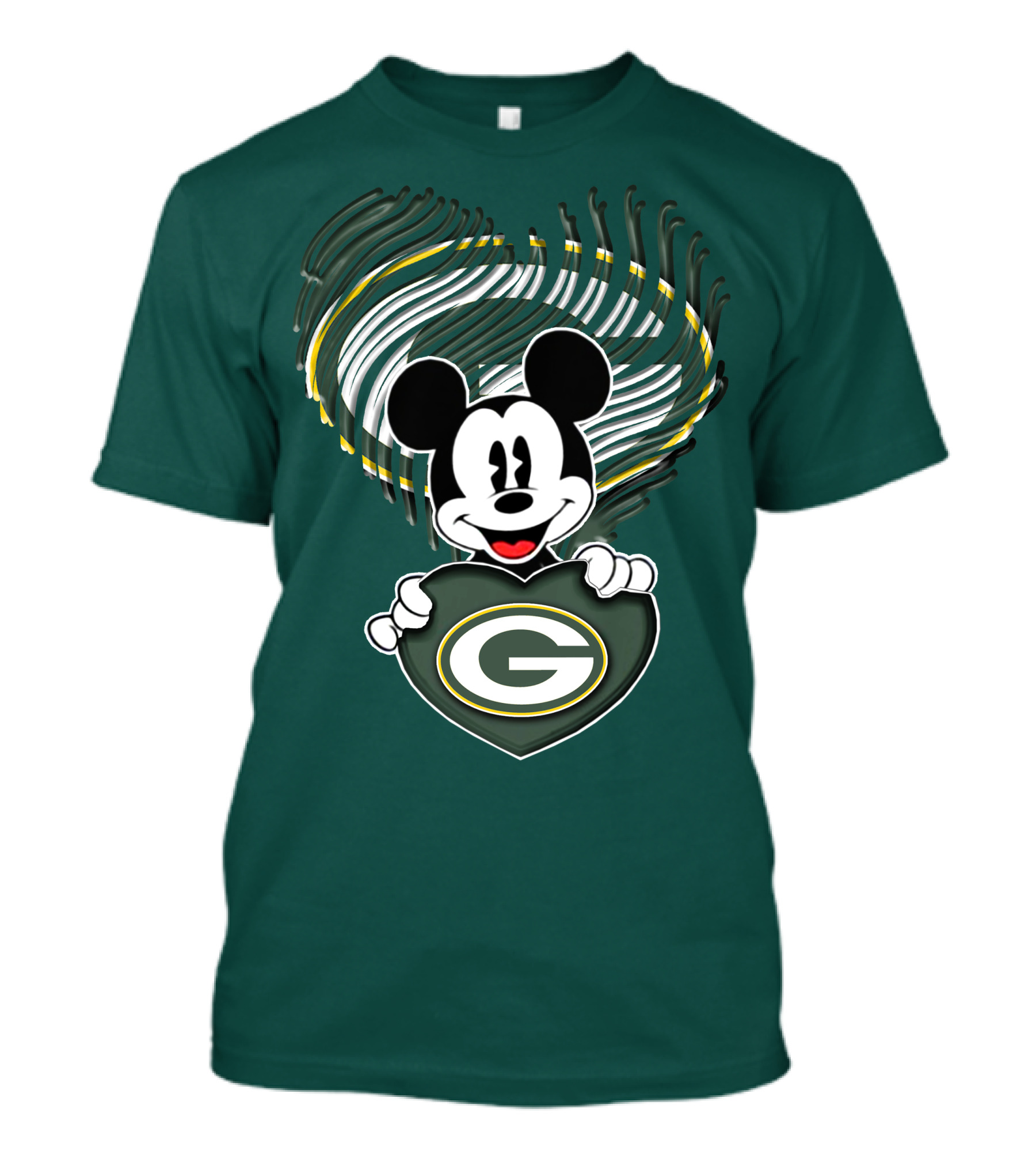 Mick Fan Embraces Green Bay Packers Heart T-Shirt