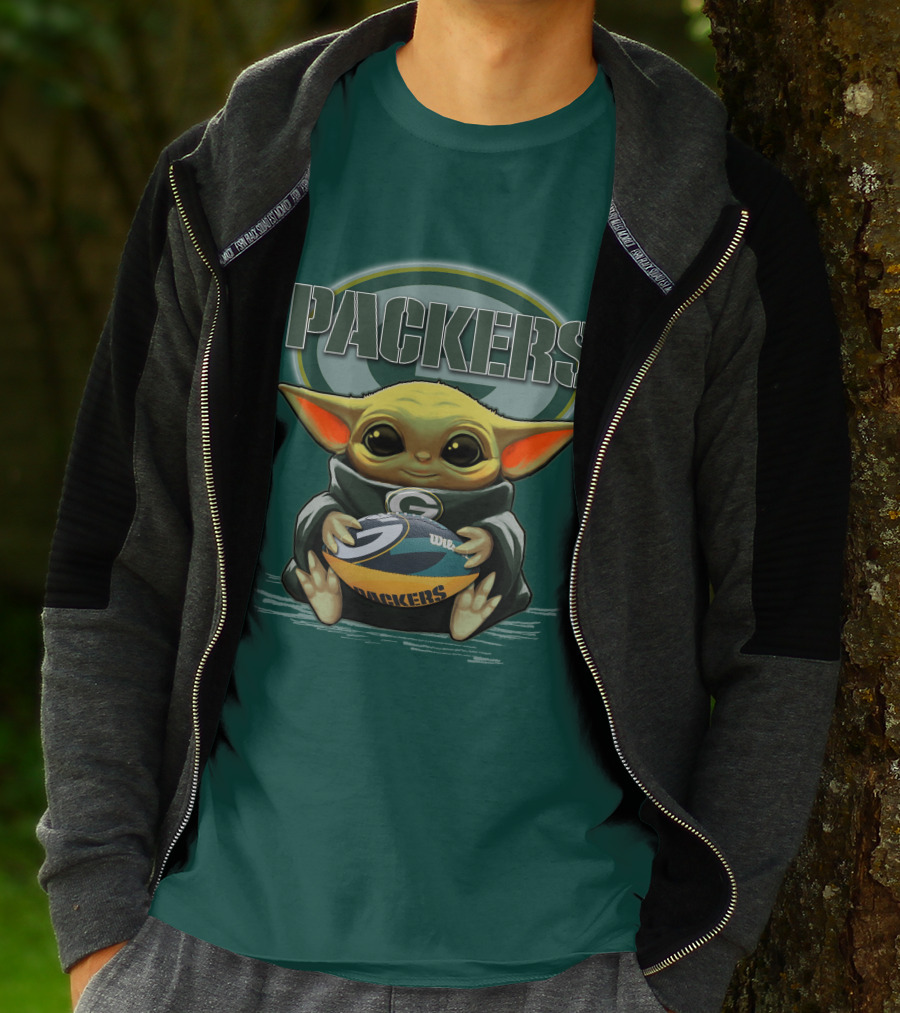 Packers Yoda Holding Green Bay Football T-Shirt