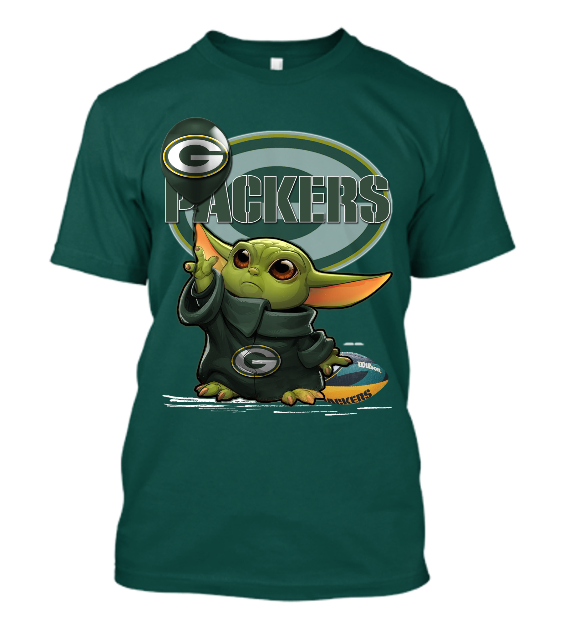 Yoda V1 Green Bay Packers Football Wilson T-Shirt