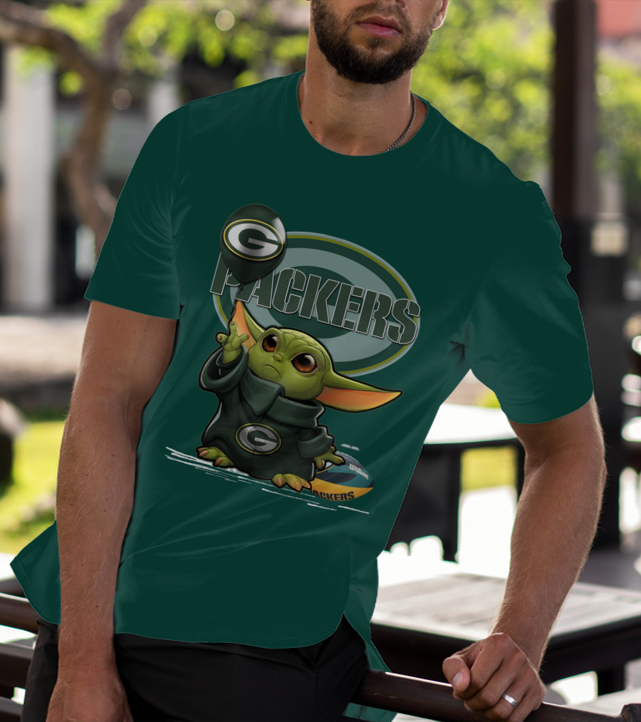 Yoda V1 Green Bay Packers Football Wilson T-Shirt