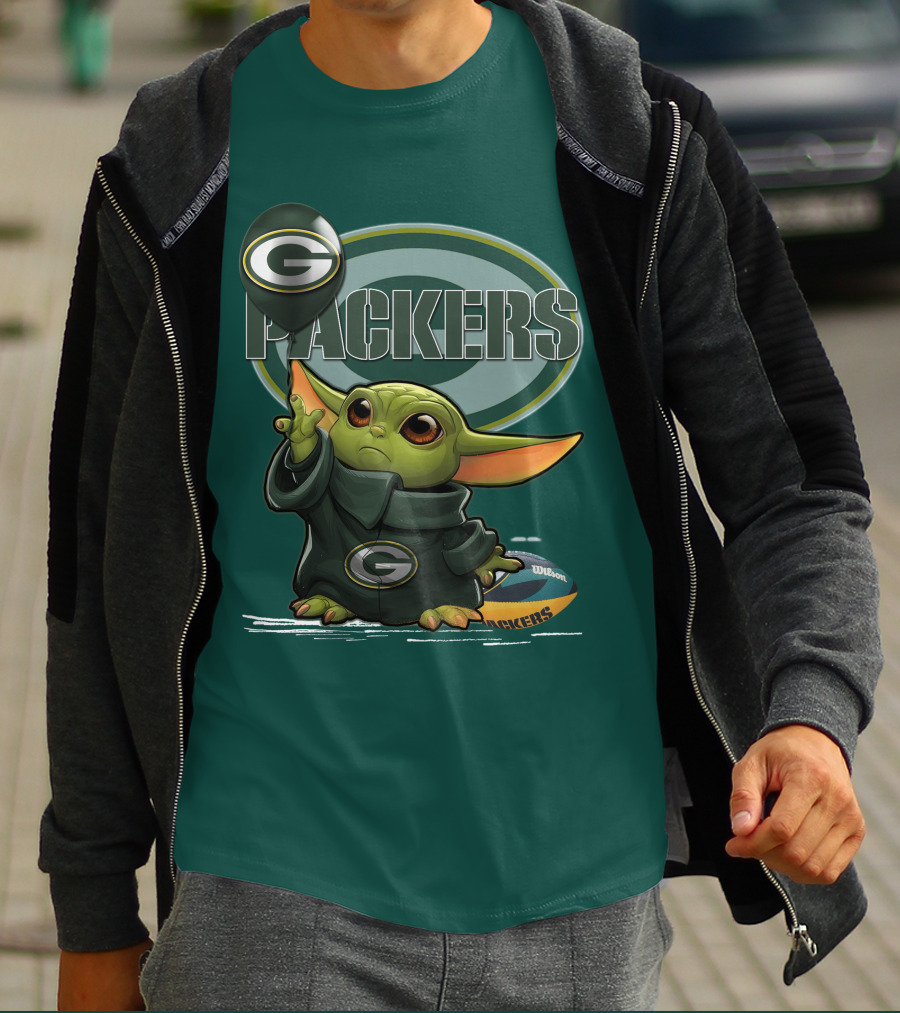 Yoda V1 Green Bay Packers Football Wilson T-Shirt