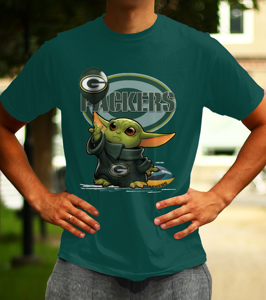 Yoda V1 Green Bay Packers Football Wilson T-Shirt