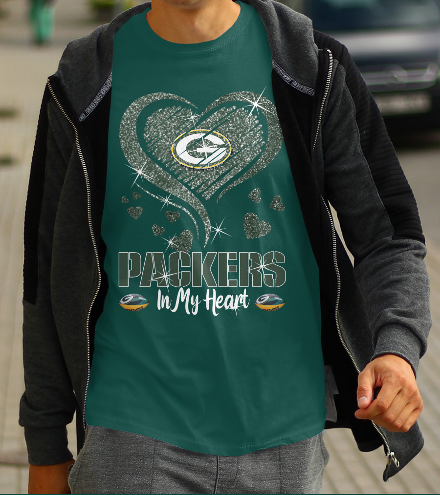 Packers In My Heart Green Bay Packers T-Shirt