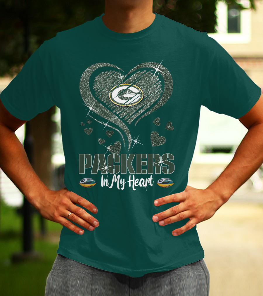 Packers In My Heart Green Bay Packers T-Shirt