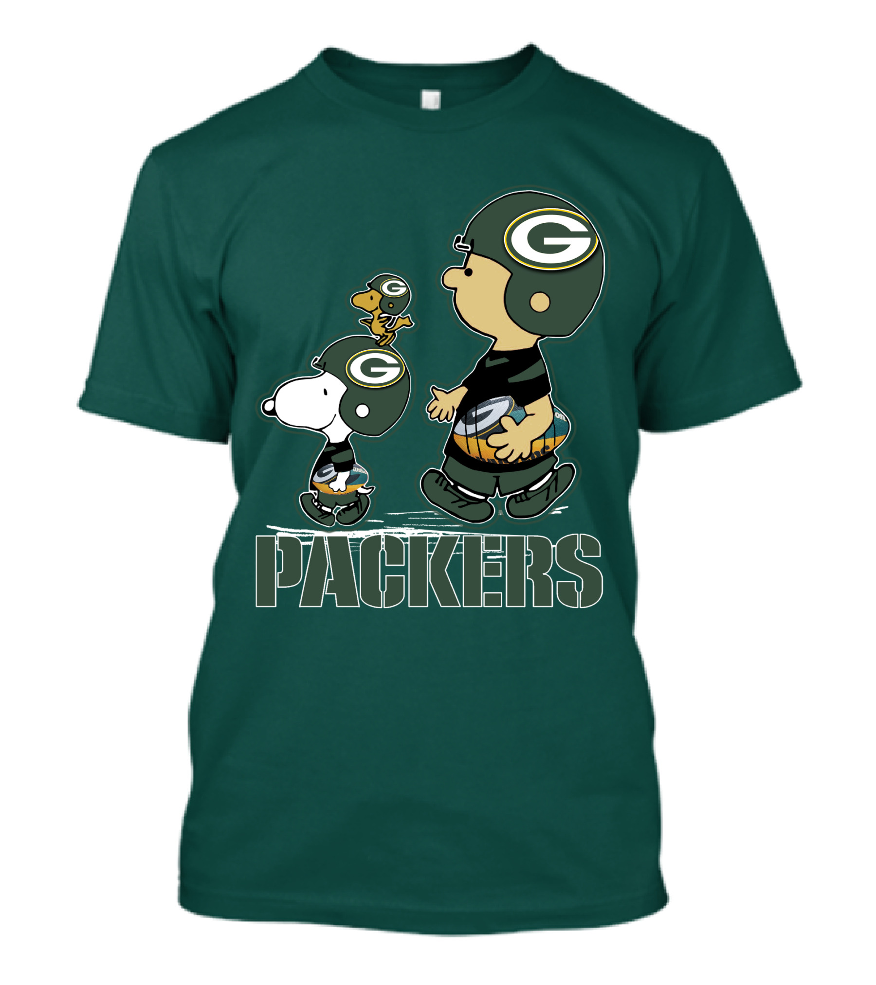 Snpfootball Green Bay Packers Peanuts Characters T-Shirt