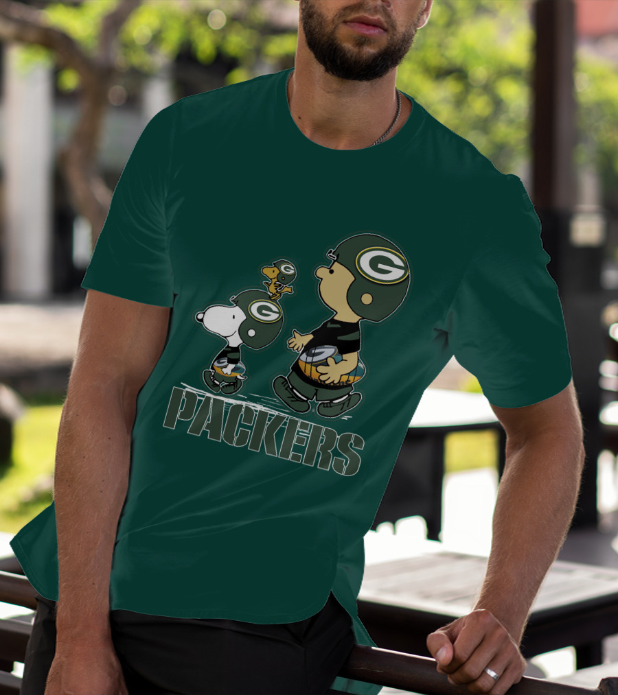 Snpfootball Green Bay Packers Peanuts Characters T-Shirt