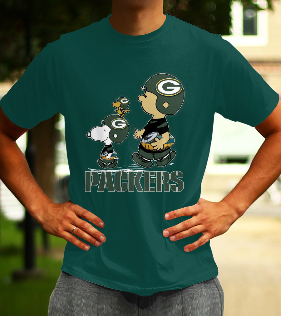 Snpfootball Green Bay Packers Peanuts Characters T-Shirt