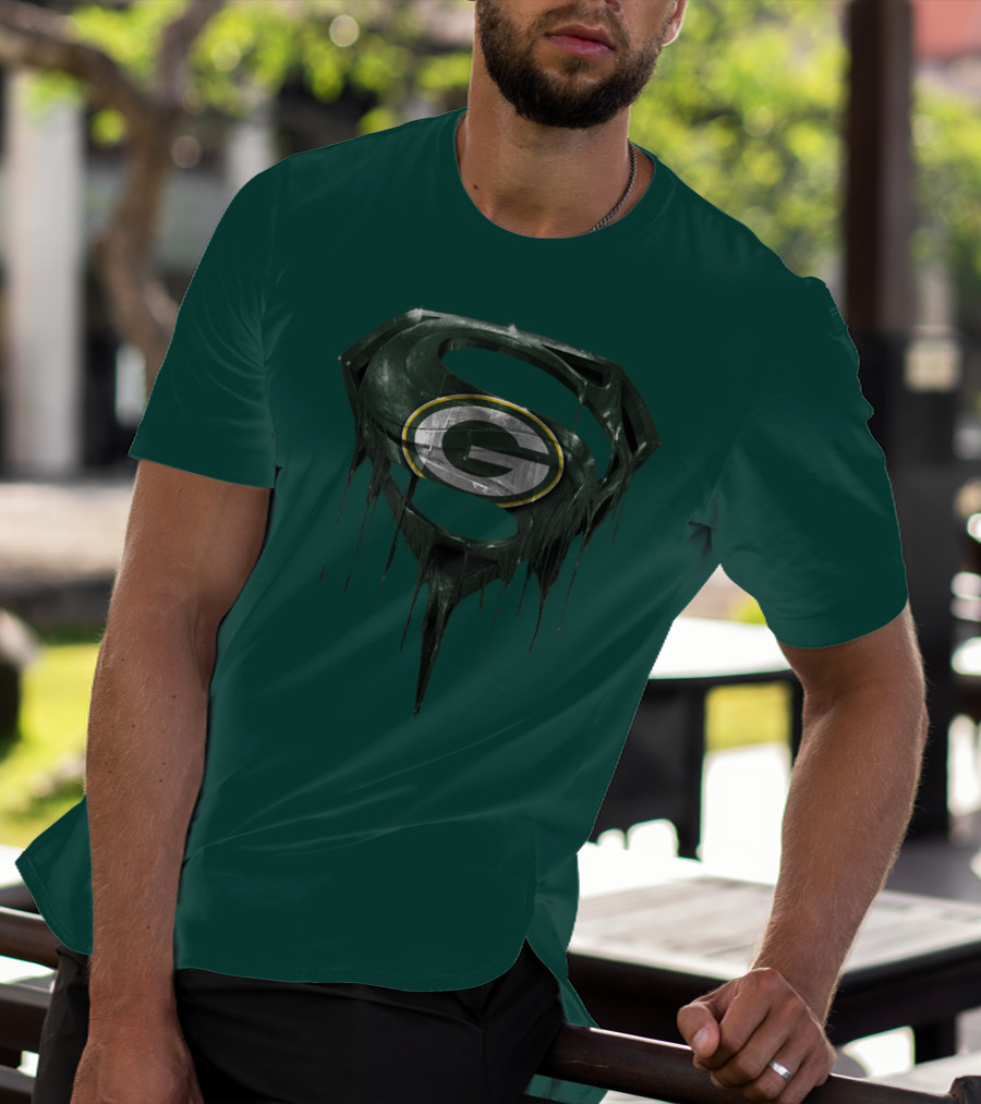 Spm Superman Green Bay Packers Logo Fusion T-Shirt