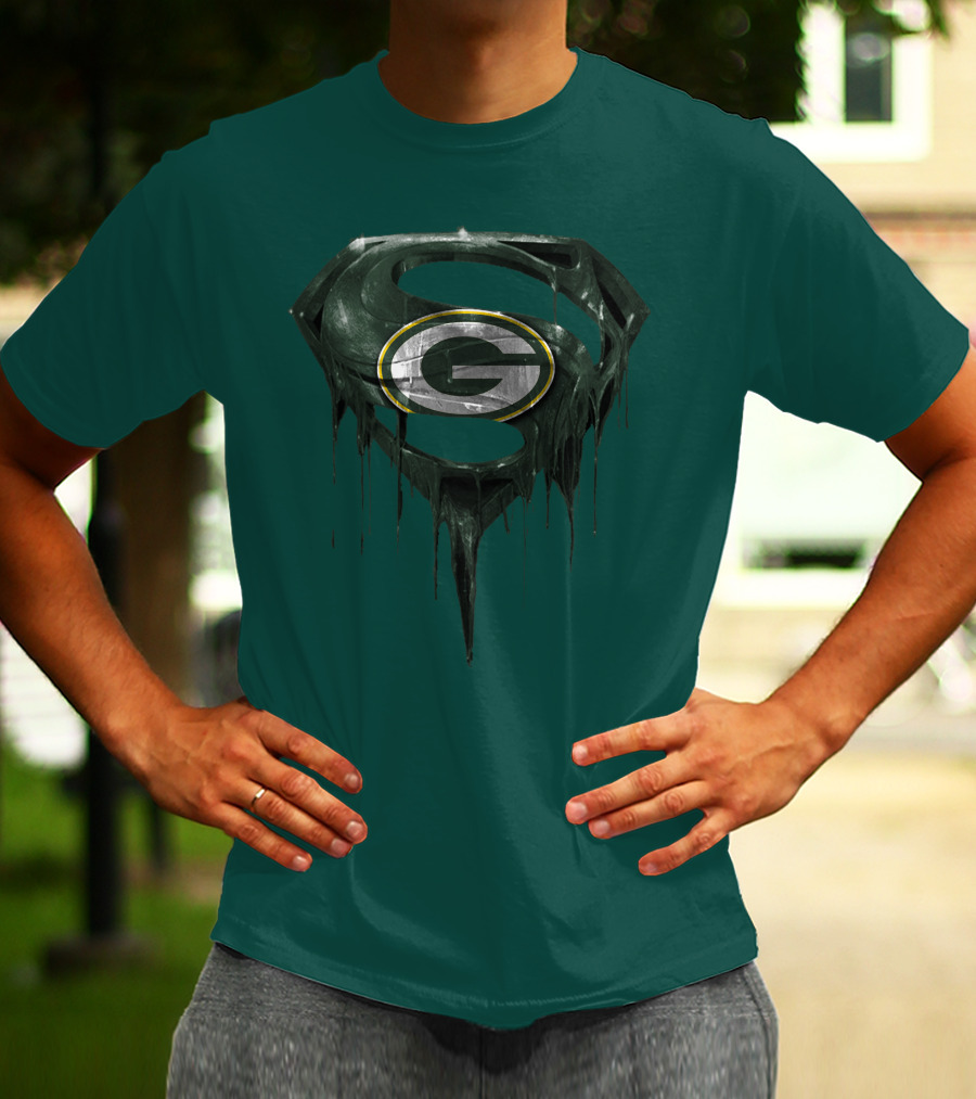 Spm Superman Green Bay Packers Logo Fusion T-Shirt