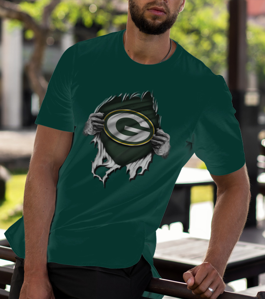 Green Bay Packers Torn Logo Superfan T-Shirt