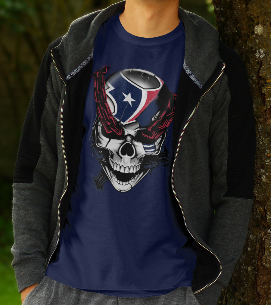 Houston Texans Skull With Chains T-Shirt