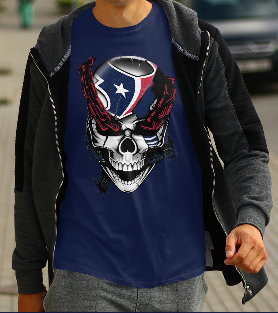Houston Texans Skull With Chains T-Shirt