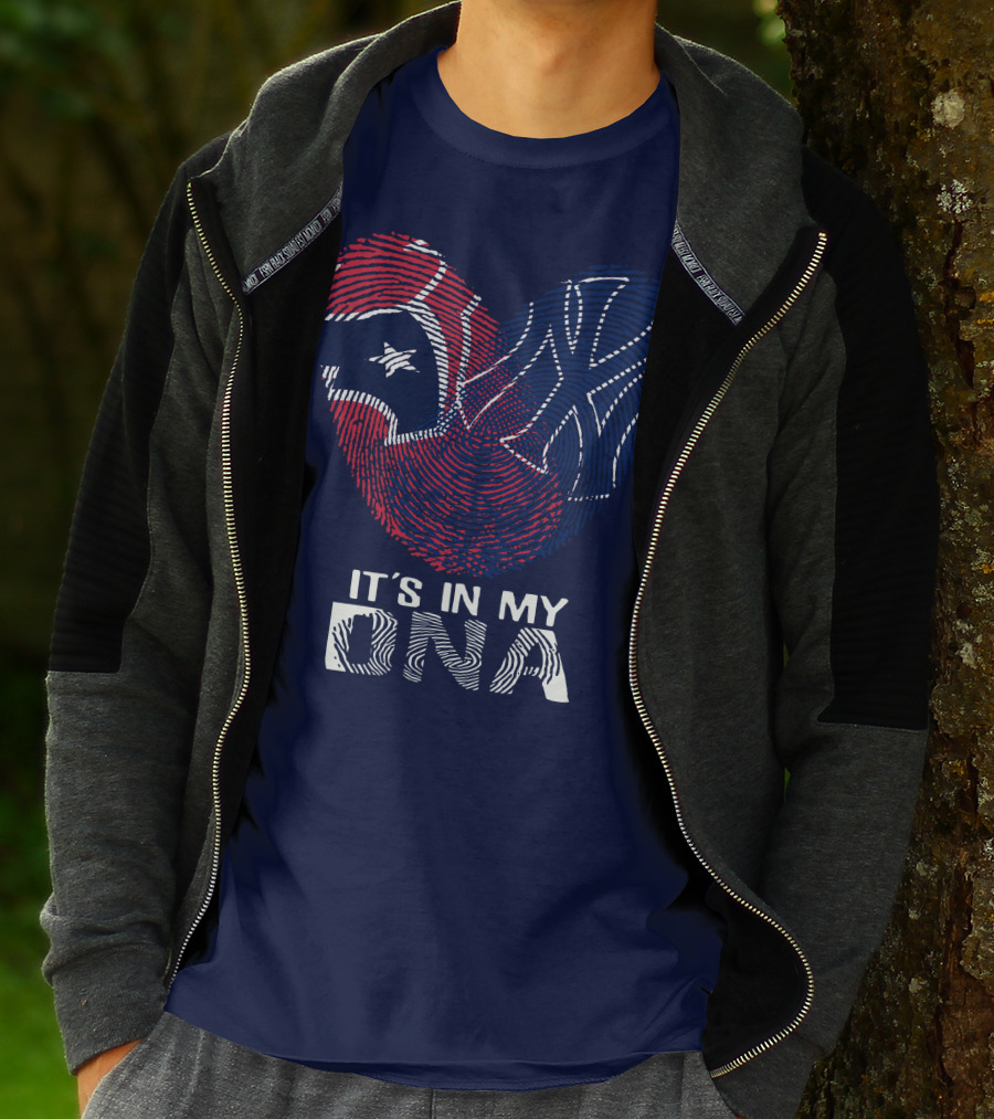 Houston Texans It's In My Dna Fingerprint Heart Yankees T-Shirt