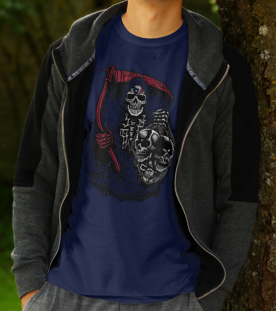 Houston Texans 07 Grim Reaper Skull Artwork T-Shirt