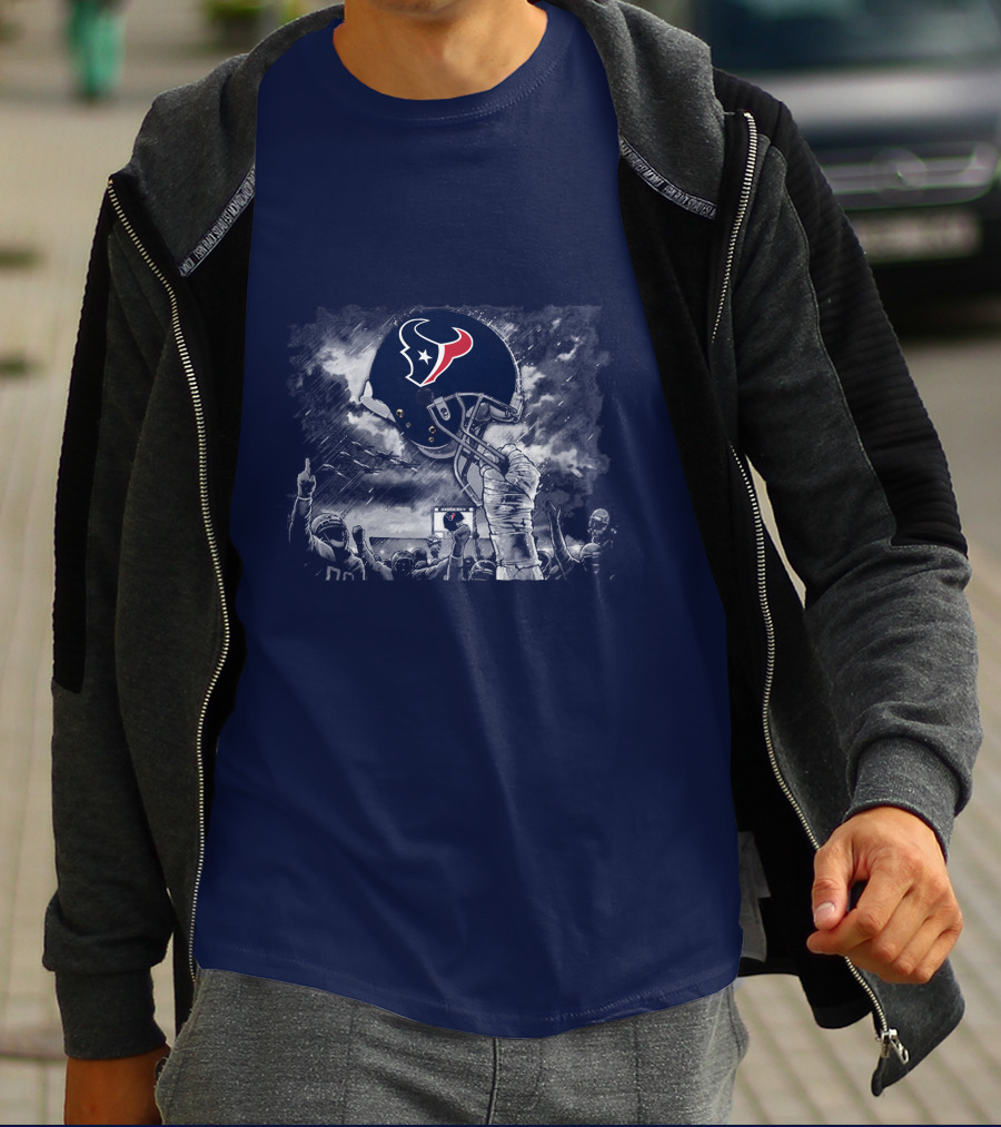 Houston Texans Helmet Victory Celebration Scene T-Shirt