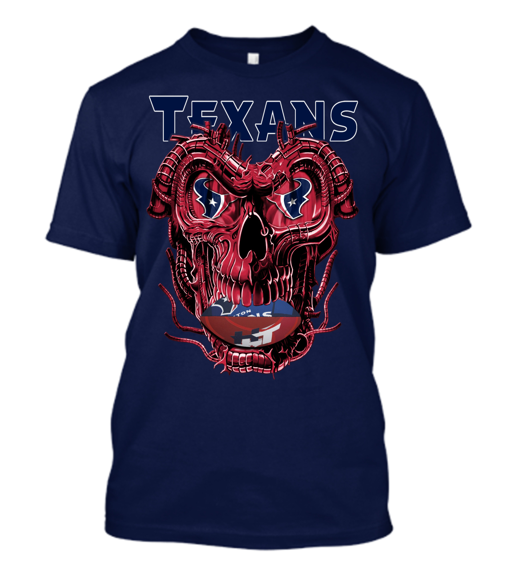 Texans Dragonskull Football Face T-Shirt