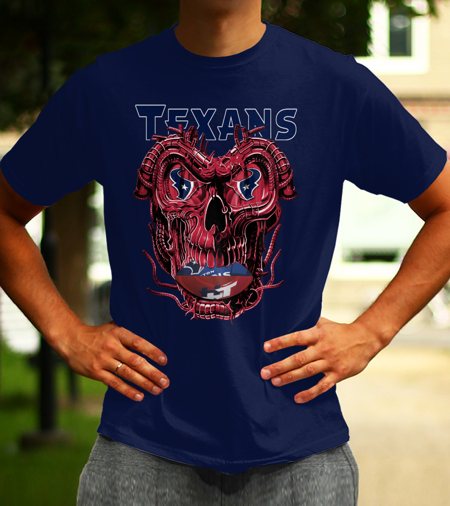 Texans Dragonskull Football Face T-Shirt