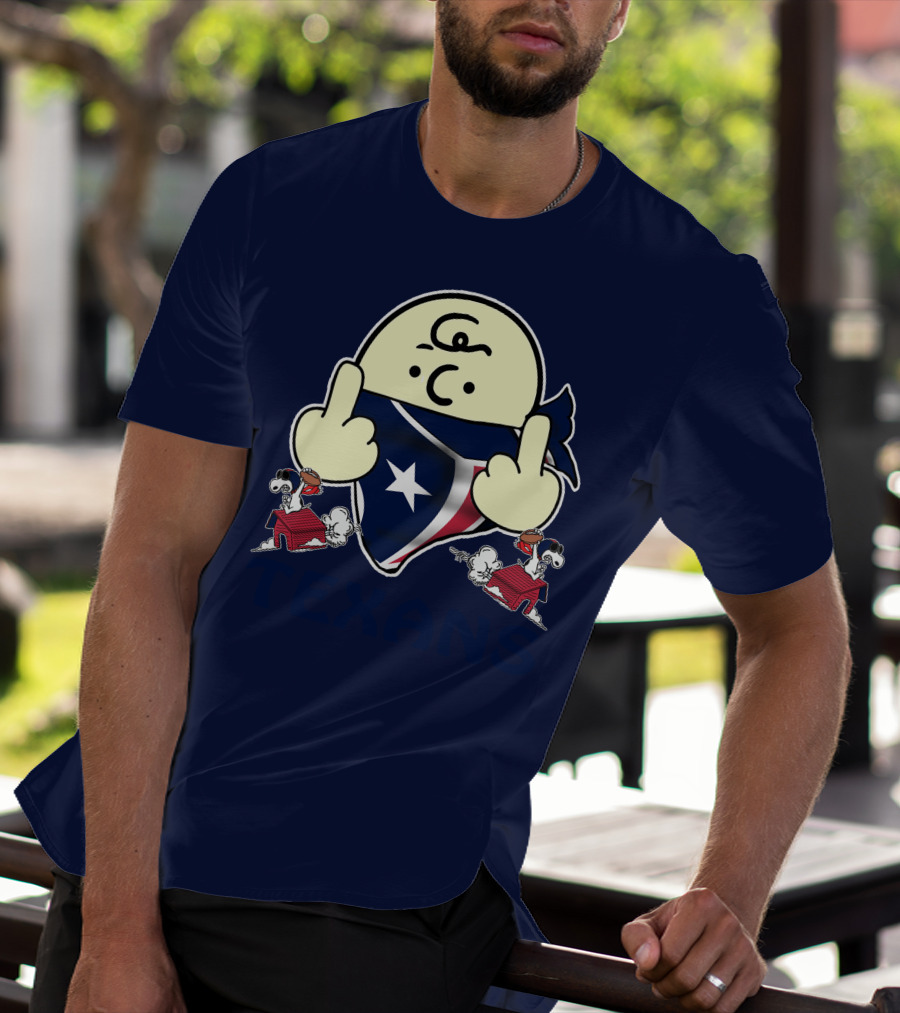 Houston Texans Snoopy Middle Finger T-Shirt