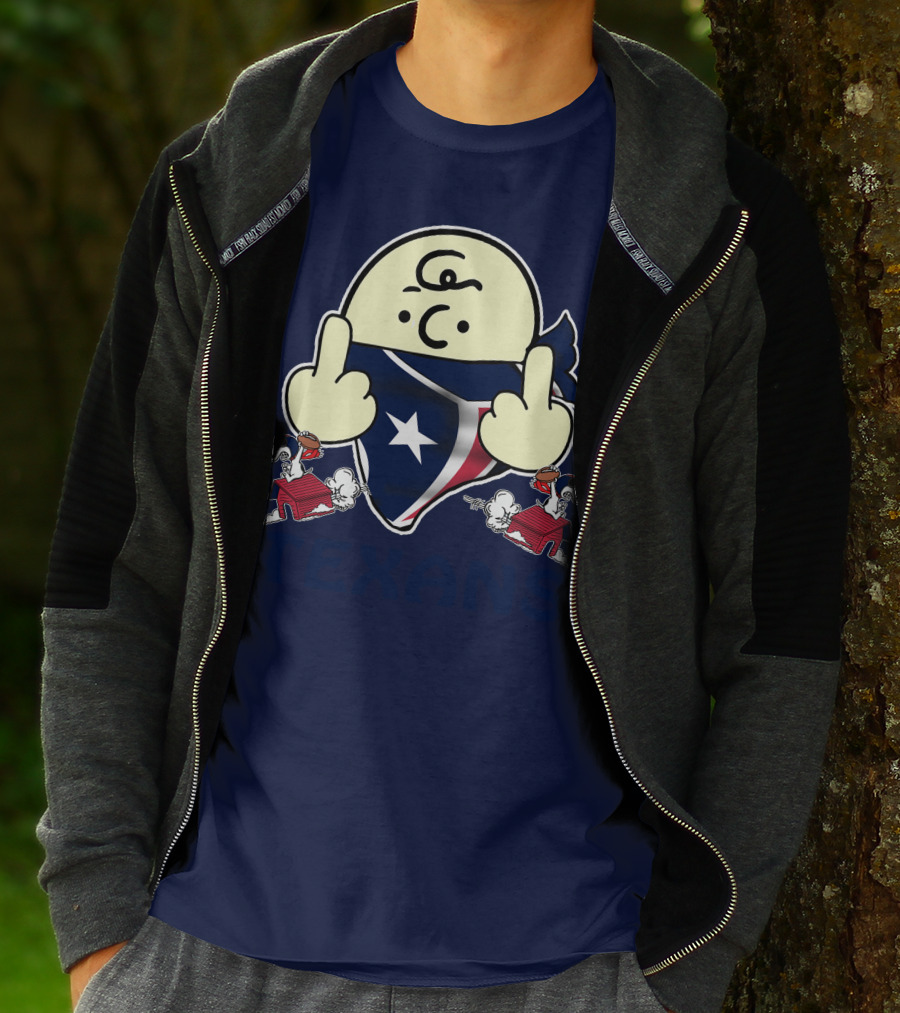 Houston Texans Snoopy Middle Finger T-Shirt
