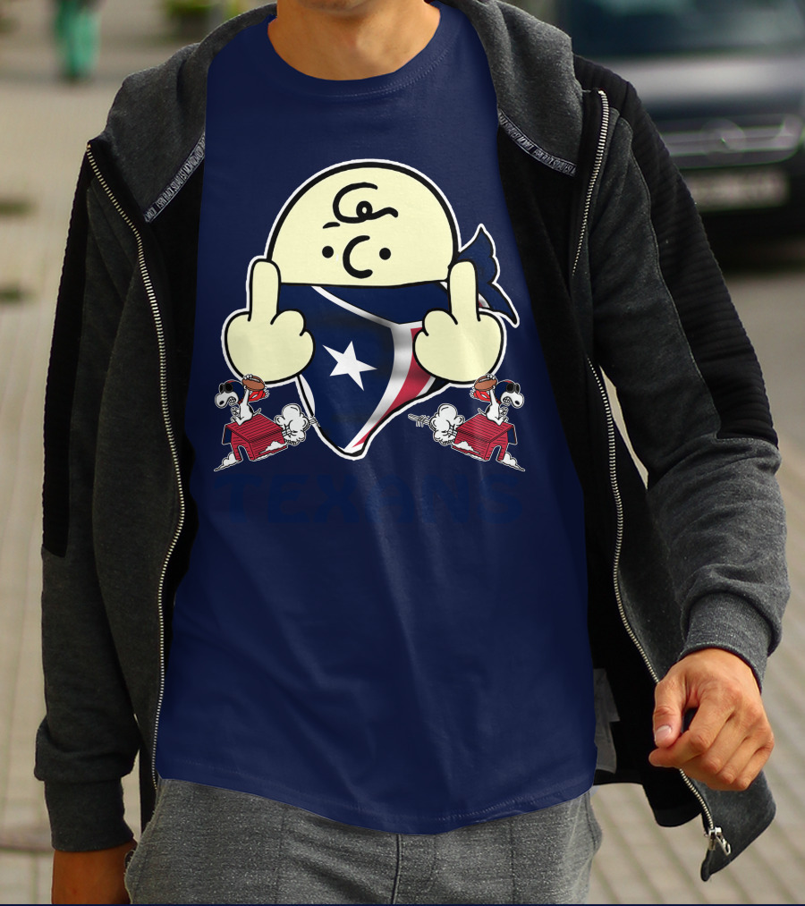 Houston Texans Snoopy Middle Finger T-Shirt