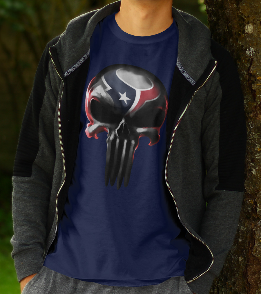 Houston Texans Punisher Skull T-Shirt
