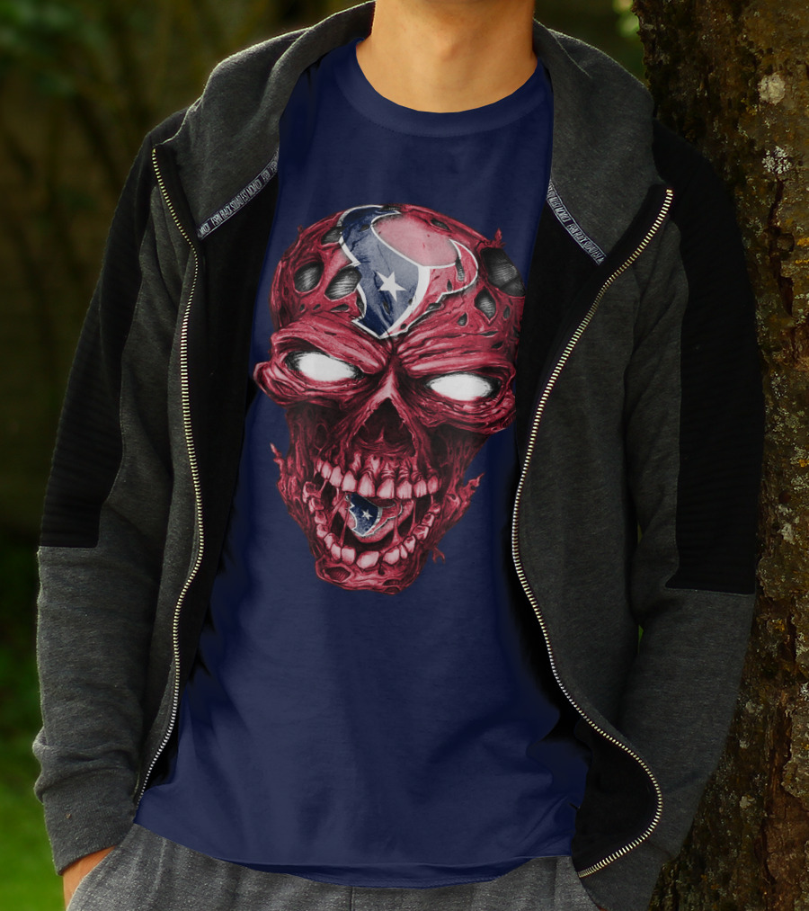 Skull Houston Texans Logo Horror T-Shirt