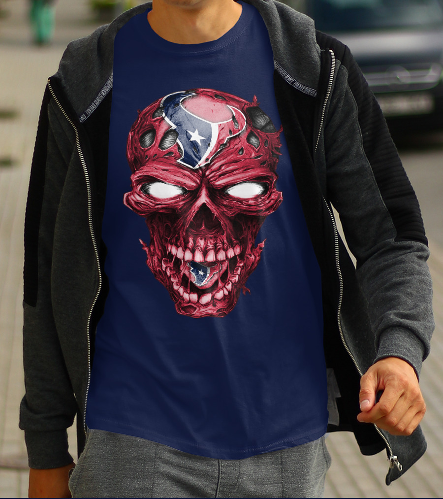 Skull Houston Texans Logo Horror T-Shirt