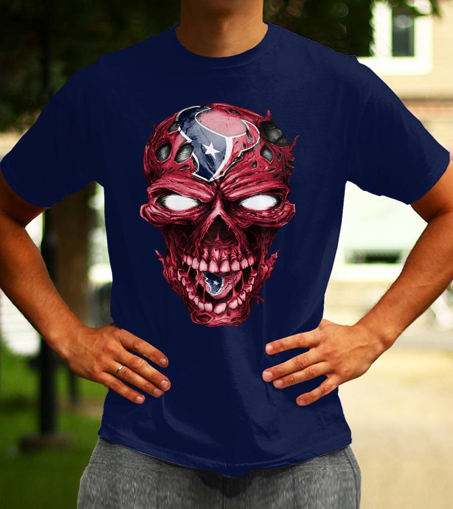 Skull Houston Texans Logo Horror T-Shirt