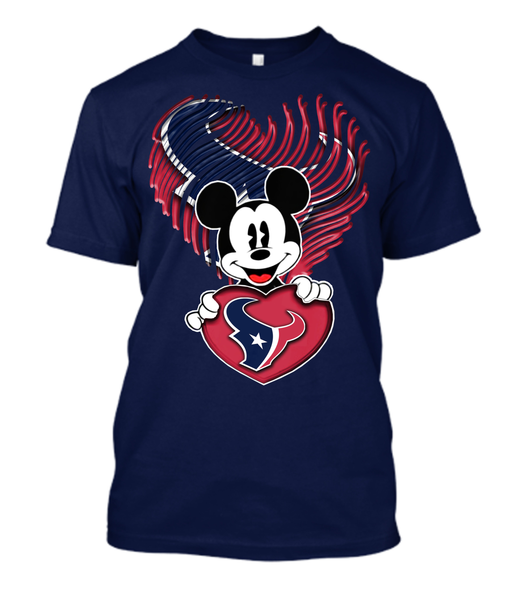 Mick Mouse Heart Houston Texans T-Shirt