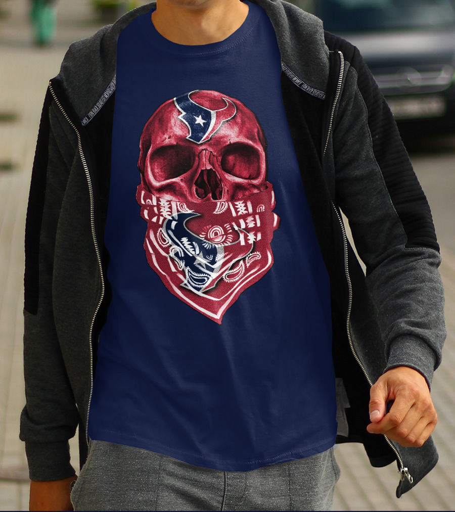 Houston Texans Skull Bandana T-Shirt