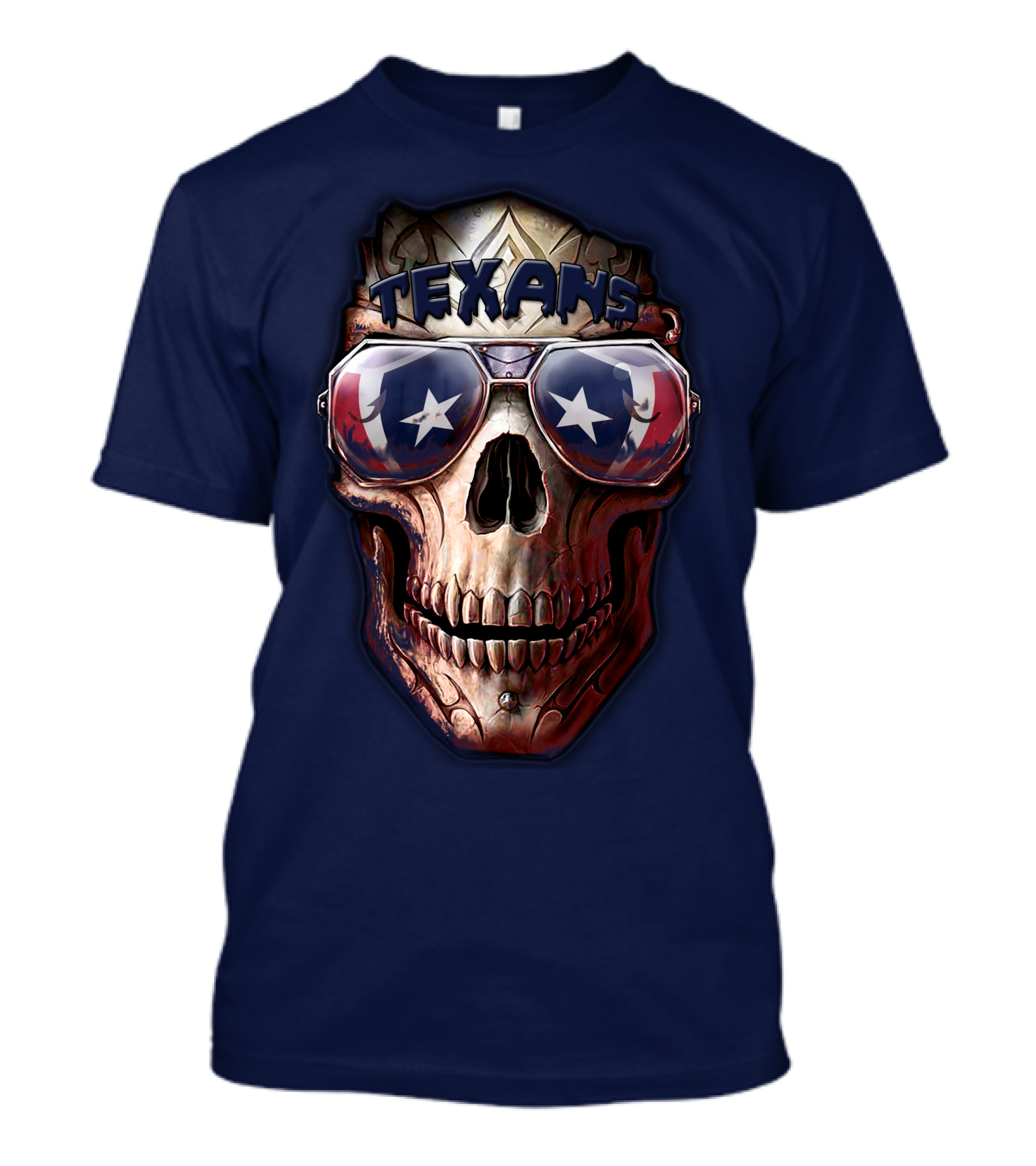Texans Skull With Star Sunglasses T-Shirt
