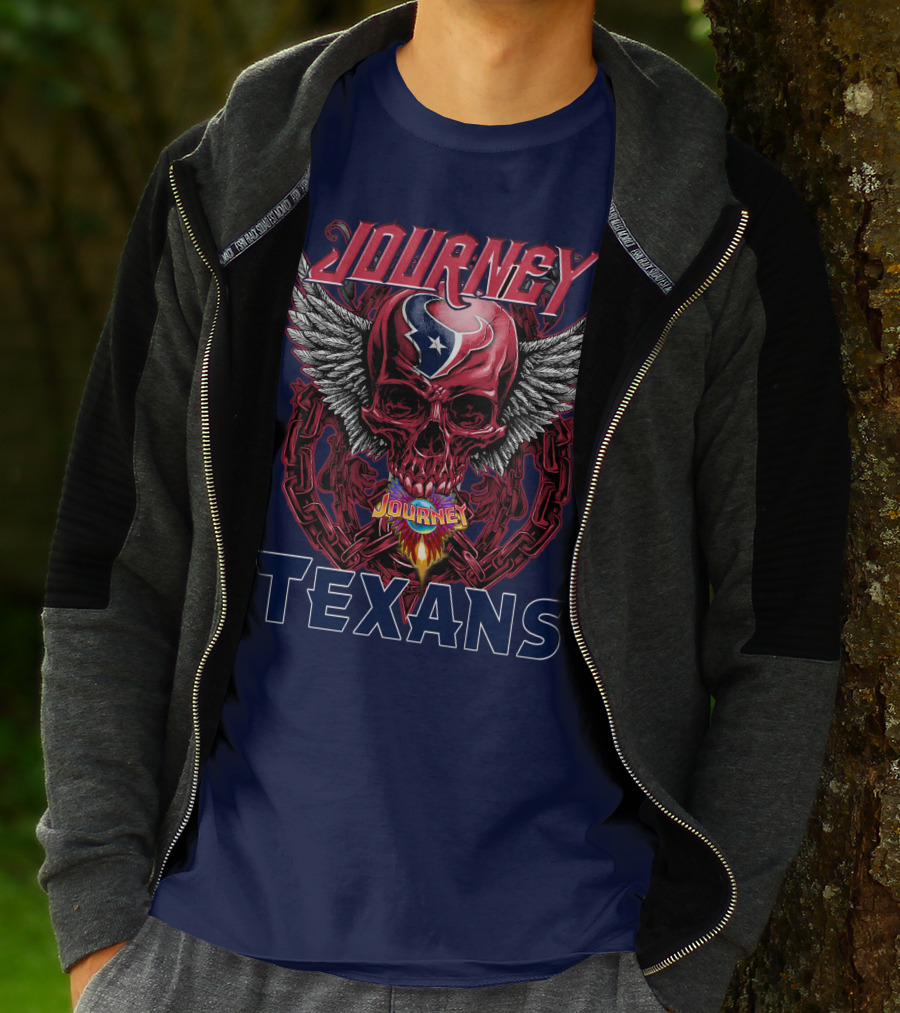 Journey Texans Skull Wings Nfl Fusion T-Shirt