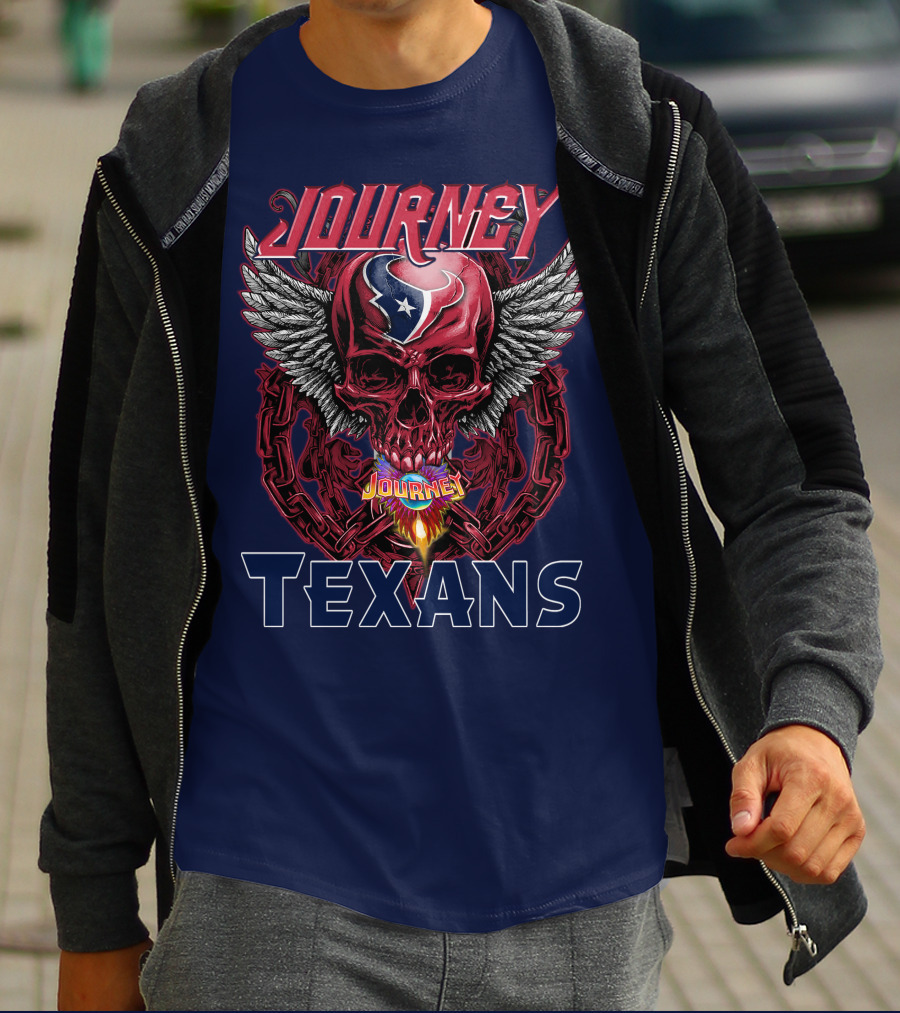 Journey Texans Skull Wings Nfl Fusion T-Shirt