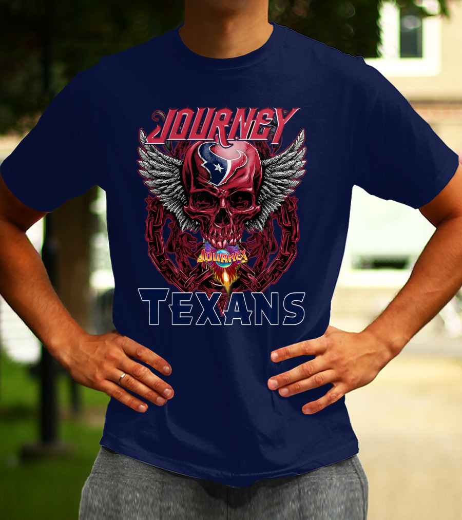 Journey Texans Skull Wings Nfl Fusion T-Shirt