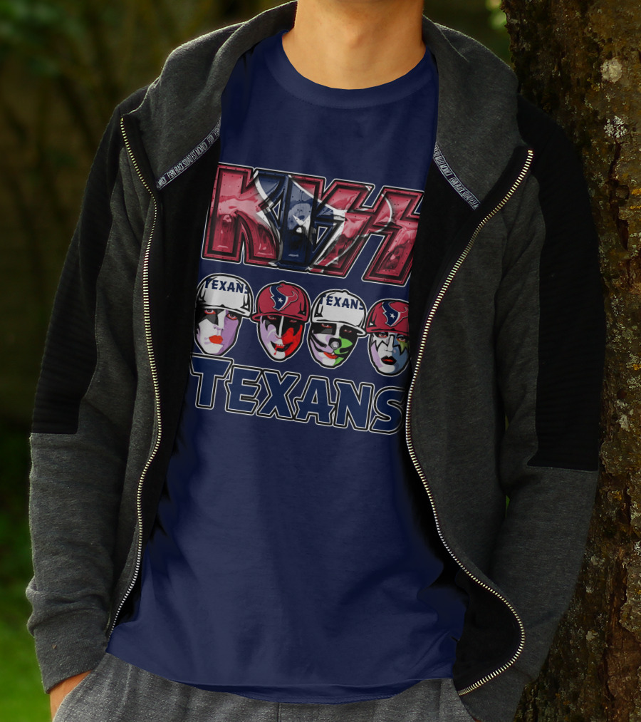 Kiss Texans Band Face Paint NFL T-Shirt