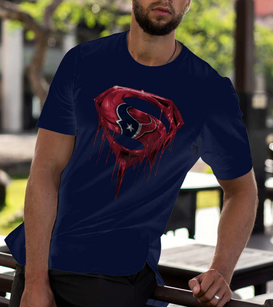 Superman Houston Texans Logo Fusion T-Shirt