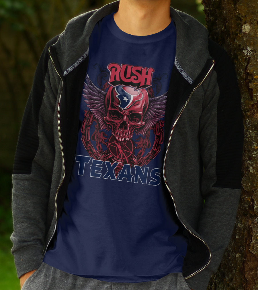 Rush Texans Skull Wings Iconic T-Shirt