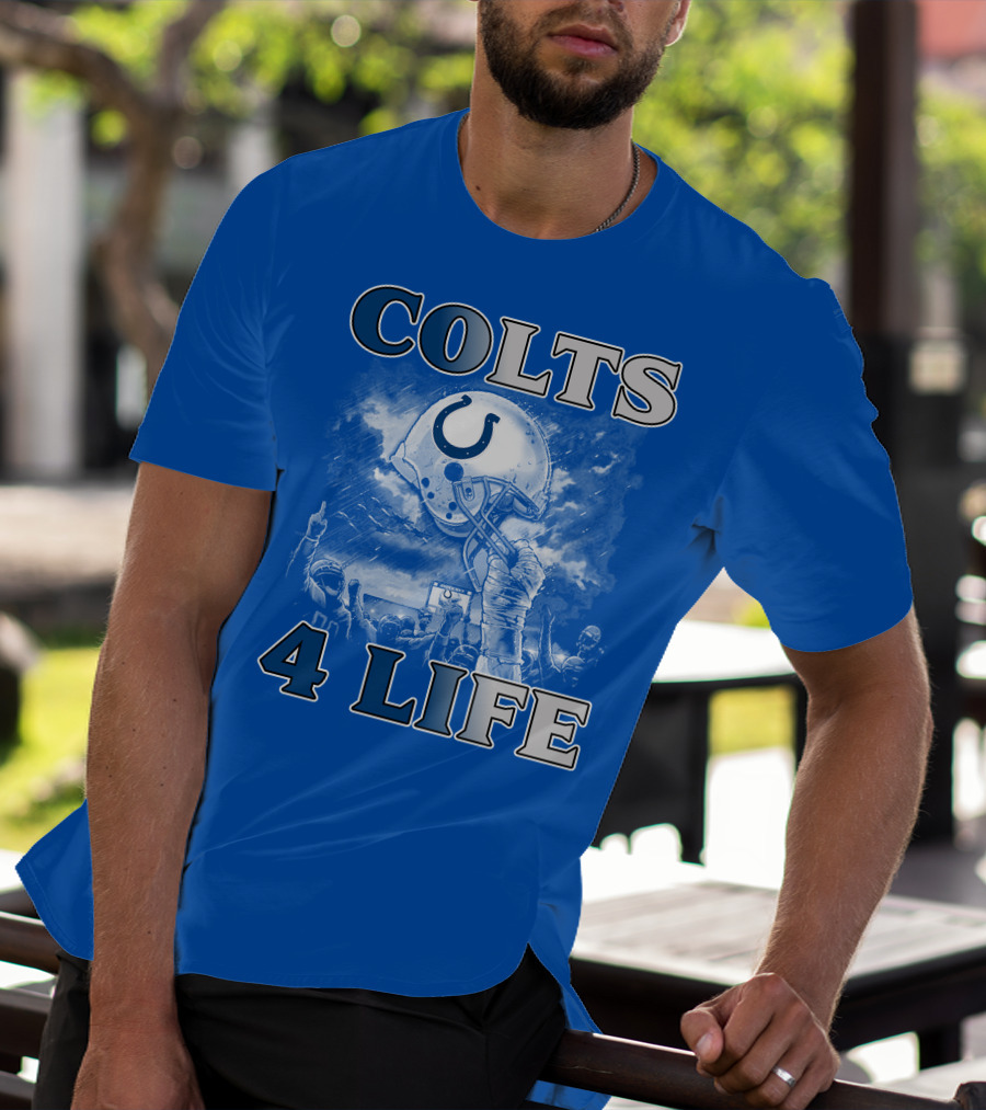 Colts 4 Life Indianapolis Colts Helmet And Fans Celebration T-Shirt