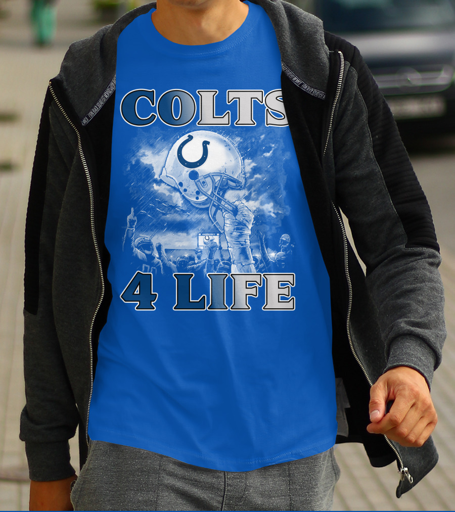 Colts 4 Life Indianapolis Colts Helmet And Fans Celebration T-Shirt