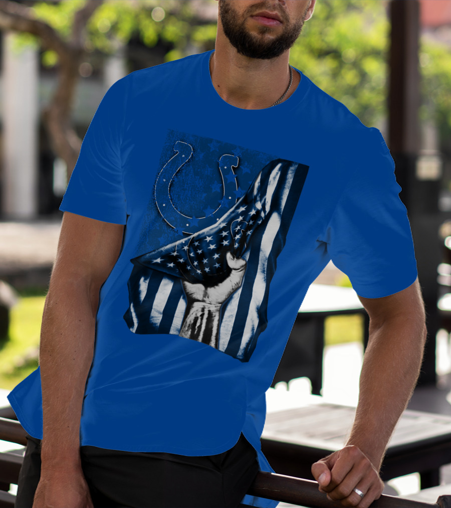 Indianapolis Colts American Flag Horseshoe T-Shirt
