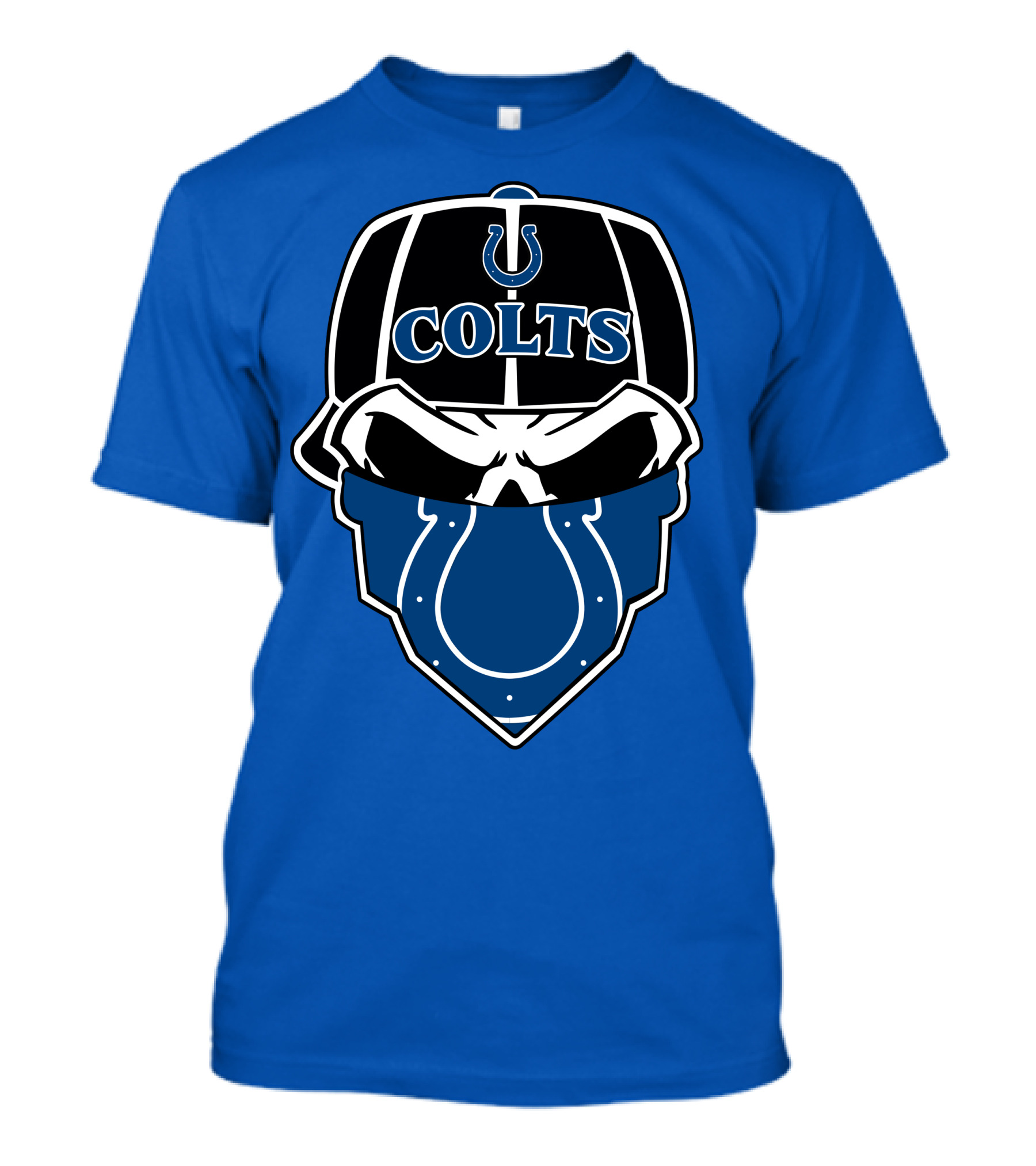 Indianapolis Colts Skull Bandana Helmet T-Shirt