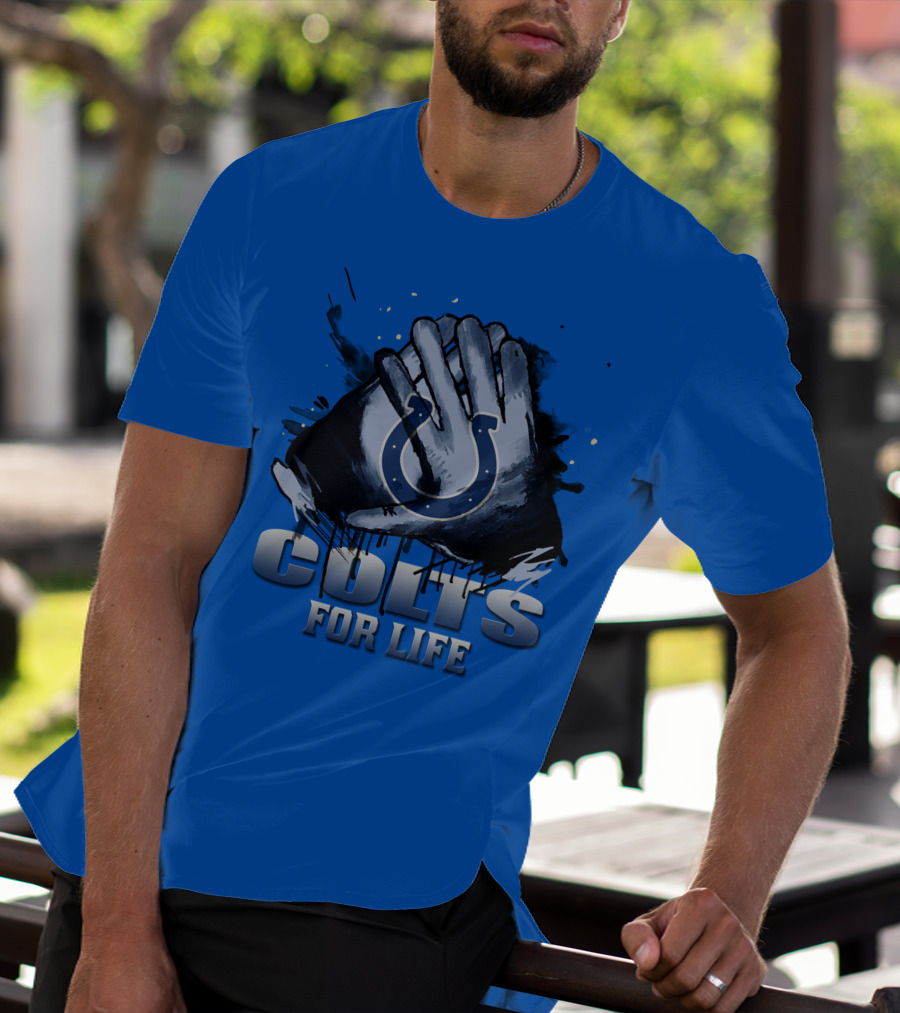 Indianapolis Colts For Life Hands Logo T-Shirt