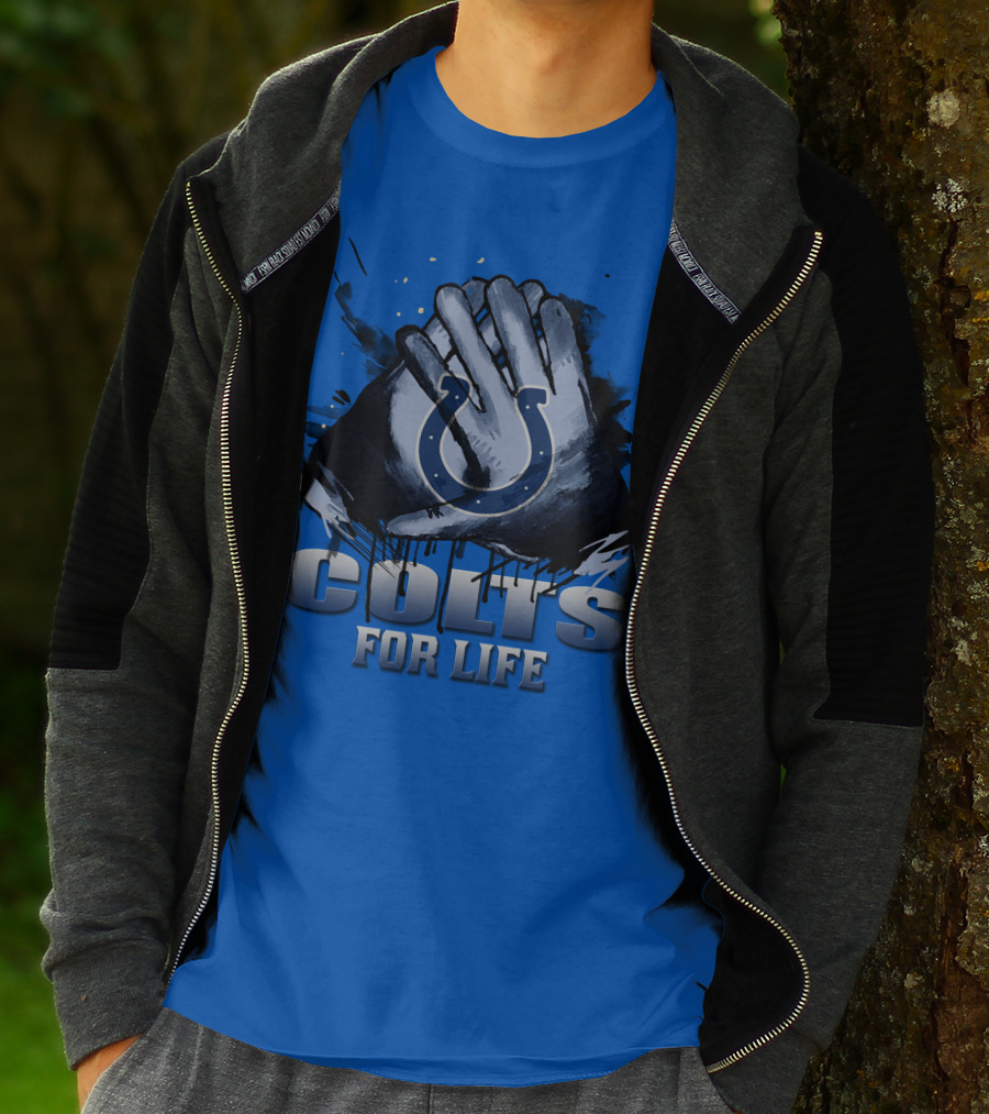 Indianapolis Colts For Life Hands Logo T-Shirt