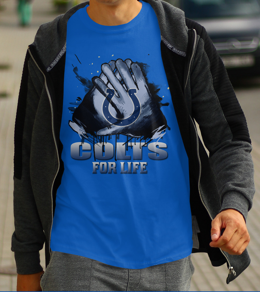Indianapolis Colts For Life Hands Logo T-Shirt