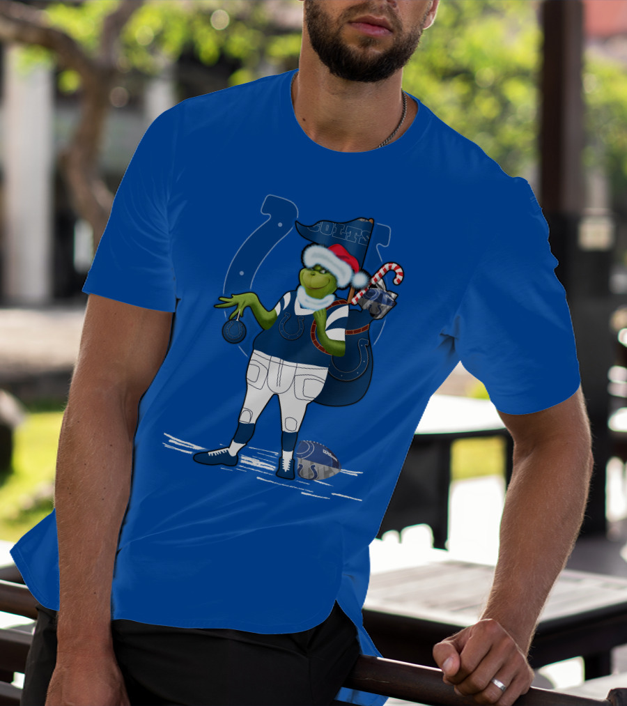 Grinchxmas Indianapolis Colts Holiday Football Cheer T-Shirt